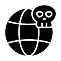 Simple Global Hacking glyph icon. The icon can be used for websites, print templates, presentation templates, illustrations, etc vector