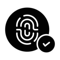 Simple Fingerprint glyph icon. The icon can be used for websites, print templates, presentation templates, illustrations, etc vector