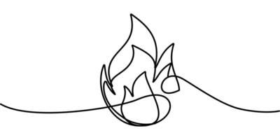 continuous line drawing of the Fire symbol. abstract line art illustration vector