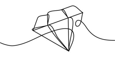 continuous line drawing of gemstone diamond symbol. abstract line art illustration vector