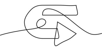 continuous line drawing of back arrow symbol. abstract line art illustration vector