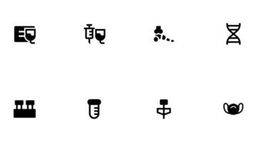 Test icon collection. Medical symbols. Solid and bold. Minimal and modern symbols. Eps 10. vector