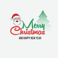 Merry christmas and Happy New Year. Lettering design card template vector
