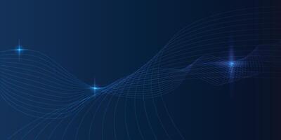 Quantum technology abstract blue background. Ai big data vector