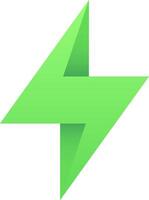 Light green thunder power energy icon vector