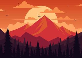 International Mountain Day Design with Panoramic Mountain Views and Green Valley vector