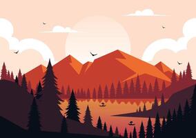 Illustration for International Mountain Day on December 11 with Scenic Mountain Views and Green Valleys vector