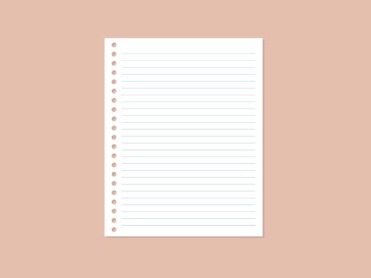 Blank paper sheet with line, plain notebook paper