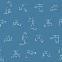 Outline Collection of Faucet Seamless Pattern illustration for Print, Wallpaper, Decoration. vector