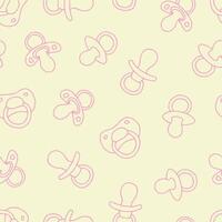 Outline Bunch of Pacifier Seamless Pattern illustration Design vector