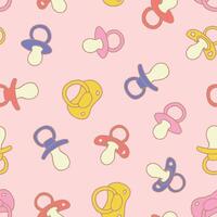 Bunch of Pacifier Seamless Pattern illustration Design vector