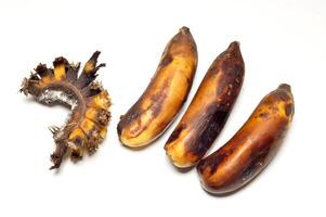 Bananas that are almost rotten white background photo