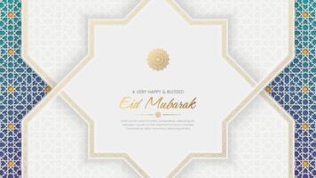 Eid Mubarak decorative background, social media post with intricated border and pattern vector