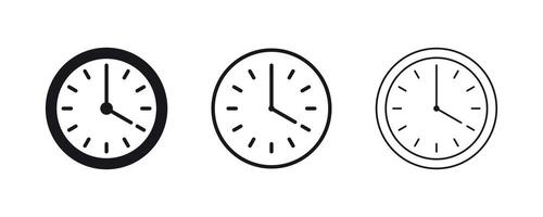 Clock icon set. Analog clock line icon collection. Wall clock icon illutration vector