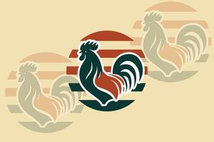 Classic Retro Rooster Logo, Vintage Farm Animal Illustration for Branding and Merchandise vector