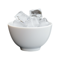 Bowl filled with ice cubes on transparent background png