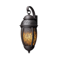 Ornate vintage lantern with intricate patterns on transparent background png