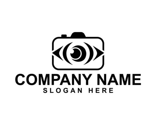 Minimalist Photography Logo Featuring Camera Lens and Creative Icon