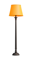 Elegant floor lamp with orange shade on transparent background png