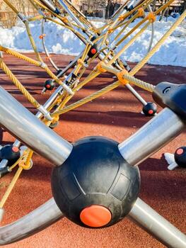 Closeup photo of playground with ball, no vehicle or aircraft visible