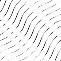 Black wavy dots lines pattern background. Abstract halftone point circles diagonal stripe illustration. vector