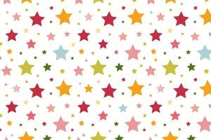 Pattern with multicolored stars on a white background. star wallpaper. vector