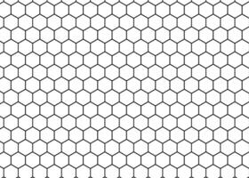 Pattern with hexagons art. Black and white hexagonal honeycomb geometric background. vector