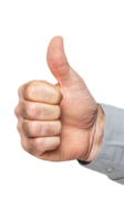 Close-up of hand giving thumbs up gesture on transparent background png