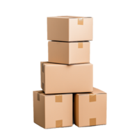 Stack of Cardboard Boxes on Display png
