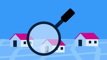 animation concept for searching for the best properties and real estate video