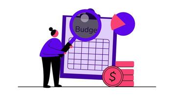 animation concept of analyzing and checking budget needs video