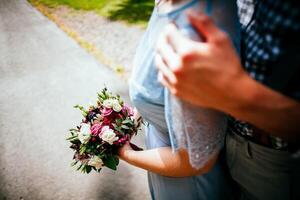 Close-up of a woman and a man holding out their hands, two people holding hands. The symbol is a sign of sincere feelings, a loved one. the concept of true friendship, outdoors photo