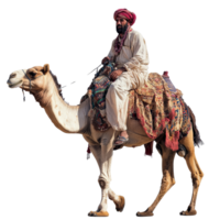 Camel rides through the desert by day png