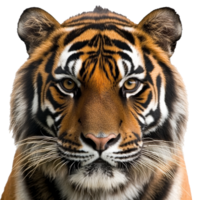 Intense gaze of a majestic tiger in close up view png