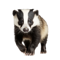 Cute badger exploring in a bright setting png