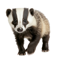 Badger exploring its surroundings in daylight png