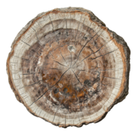 Tree stump displaying growth rings texture png