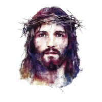 Depiction of a man with a crown of thorns png