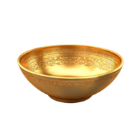 Decorative golden bowl with intricate design png