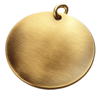 Brass round medal with a smooth surface and loop png