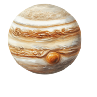 Jupiter with its distinct bands and Great Red Spot png