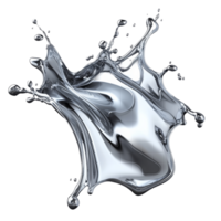 Liquid metal splash creating dynamic patterns png