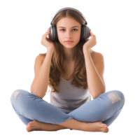 Relaxing with music in a comfy spot png