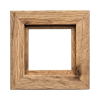 Rustic wooden frame with empty square center png