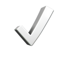 Check mark symbol in three dimensional design png