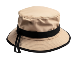 Bucket hat in neutral shade with black band design png