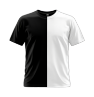 Black and white color block tee design png