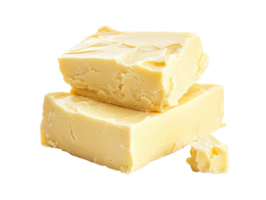 Homemade butter blocks on a white background png