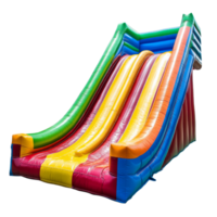 Colorful inflatable slide at a summer event png