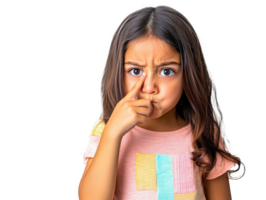 Young girl showing a silly expression while posing png